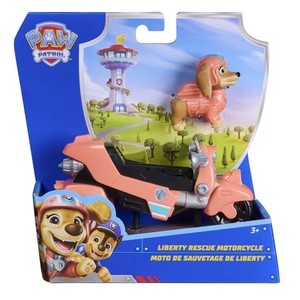lot 19183 image: PAW Patrol, Liberty Rescue Motorcycle, Toy Bike with Collectible Action Figure