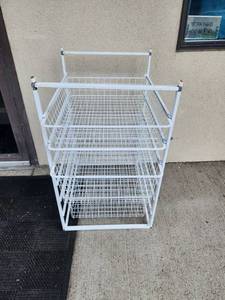 lot 86 image: 4-Tier Wire Basket Storage Shelf Organizer