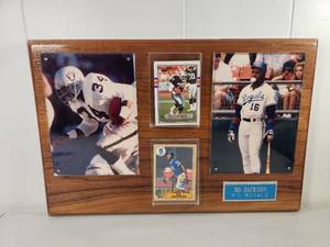 lot 101 image: Bo Jackson Sports Memorabilia Plaque Oakland Raiders Kansas City Royals