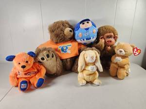 lot 110 image: Lot of Stuffed Animals Kansas City Royals NFL Bears Ty Beanie Plush Toys Vintage to Now
