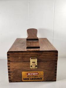 lot 113 image: KIWI Hand Crafted Shoe Groomer Kit with Brushes, Polishes and Accessories