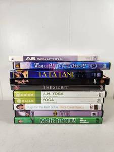 lot 122 image: Lot of 10 DVDs AB Sculpting, La La Land, Yoga, Pilates, and More
