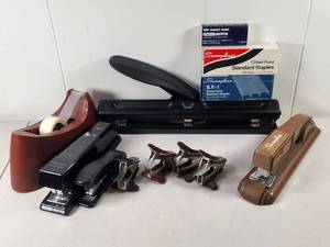 lot 131 image: Office Stapler Lot Stanley Bostitch, Swingline, Tape Dispenser, Staple Remover, Boxes