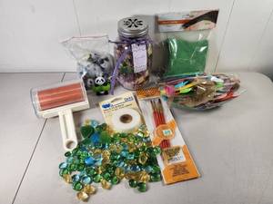 lot 139 image: Craft Supplies Lot Dritz Stitch Witchery Tape Watercolor Brushes Beads Decorative Accents