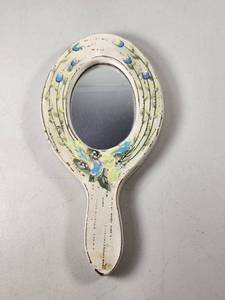 lot 146 image: Hand Mirror with Painted Floral Design and Handle