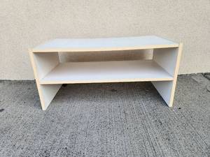lot 175 image: Two-Shelf Open Storage Shelf Unit Light Wood Frame