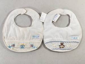 lot 191 image: Princess Linens Hand-Made Hand-Stitched Baby Bibs Lot of 2