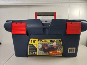 lot 206 image: ZAG Jumbo 19 Tool Box with 2 Pull-Out Organizers Plus Tons Of Tools