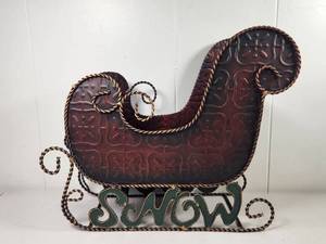 lot 319 image: Decorative Sleigh Decor with Embossed Pattern and Rope Trim