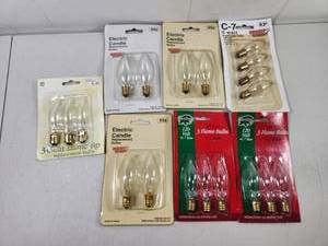lot 339 image: Electric Candle Replacement Bulbs Mixed Lot C-7 Base 120 Volt 5 Watt