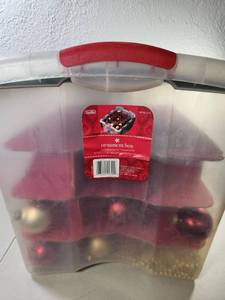 lot 351 image: Sterlite Ornament Box with Holiday Ornaments