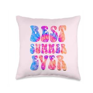 lot 1731 image: Vintage BEST SUMMER EVER Camp Crew Vacation Sign Autographs Throw Pillow - Retail $20