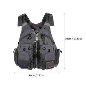 lot 1734 image: Fly Fishing Vest Fishing Safety Life Jacket for Swimming Sailing Boating Kayak Floating Multifunction Breathable Backpack for Men and Women Kayak Vest Swim Vest (Deep Gray,with Foam) - Retail $34