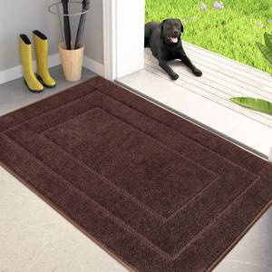 lot 1736 image: PURRUGS Dirt Trapping Door Mat 32in x 47in, Non-SlipSkid Machine Washable Entryway Rug, Dog Doormat, Super Absorbent Welcome Mat for Muddy Wet Shoes and Paws, Brown - Retail $50