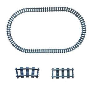 lot 1754 image: City Train Tracks Non-Powered City Railroad 24pcs Compatible Major Brands Building Block Toy Gifts - Retail $18