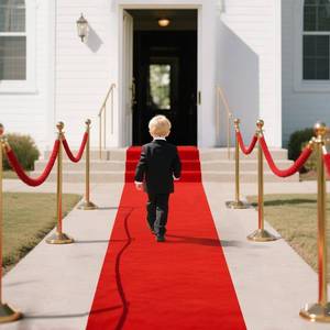 lot 1800 image: Red Carpet Runner Rug for Party 150gsm 1.3x30FT Thickness Red Rug Runner with 1 Pack Carpet Tape for Wedding Outdoor Accessories, Wedding Party Hallway Rug - Retail $13