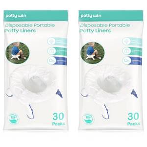 lot 1801 image: 60 Counts Disposable Potty Liners compatible with OXO Tot 2-in-1 Go Potty, Universal Refill Bags for Toddler Travel - Retail $24