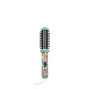 lot 1807 image: CALISTA GoGo Mini Heated Round Brush  Curl, Touch-Up, De-Frizz, and Style Hair with the Mini 7in Styling Tool  Heats to 365°F  Perfectly Designed Travel Tool  Dual Voltage (Retro Floral) - Retail $40