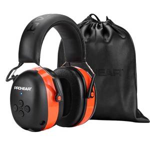 PROHEAR 037 Bluetooth 6.0 Hearing Protection Headphones with Rechargeable 1500mAh Battery, 30dB SNR Safety Noise Reduction Ear Muffs with 120H Playtime for Mowing, Workshops, Snowblowing - Orange - Retail: $44