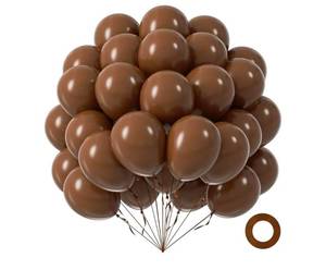 lot 7451 image: Chocolate Balloons 36 Count Brown Party Decorations