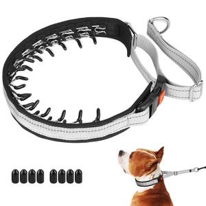 lot 7465 image: Mayerzon Martingale No Pull Collar for Medium Large Dogs, Patented Anti Pull Dog Collar with Buckle for Walking Training, with Neoprene Padding and Reflective Stitching, Adjustable(Grey, L) - Retail $30