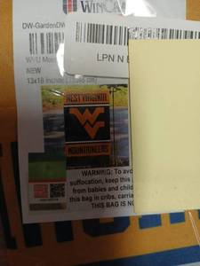 lot 7497 image: WinCraft West Virginia Mountaineers Garden Flag 13x18 inches