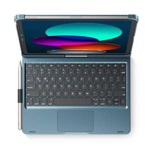 lot 7506 image: edaiser Swivel Keyboard Case for iPad 11th (A16) & 10th Generation, Blue - Retail $51
