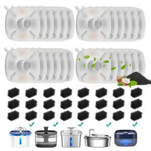 lot 7527 image: DOOOB 48 Pcs Cat Water Fountain Filter, 24 Packs Cat Fountain Filter, Cat Fountain Replacement Filters, Pet Water Fountain Filters for 95oz2.8L Pet Water Fountain