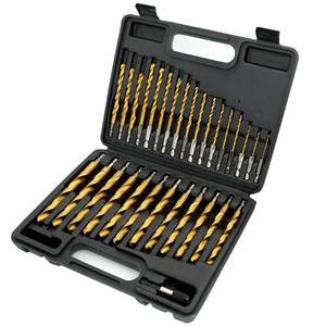 lot 7536 image: GMTOOLS 30 Pcs Titanium Impact Drill Bit Set, Hex Shank HSS Twist Drill Bits with Storage Case for Steel, Copper, Aluminum, Zinc Alloy, Wood and Plastics, Quick Change Design, 116in-12in - Retail $30