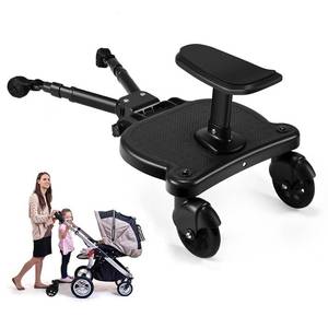 lot 7538 image: Universal Stroller Board with Detachable Seat,Stroller Board,Buggy Board Suitable for Most Brands of Strollers, Holds Children Up to 55lbs (Black) - Retail $50