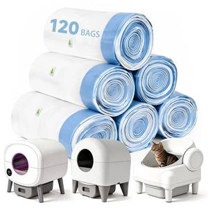 lot 7539 image: Cat Litter Box Liners 120 Count for Fmo Fstg Paru Self Cleaning Litter Box - Retail $19