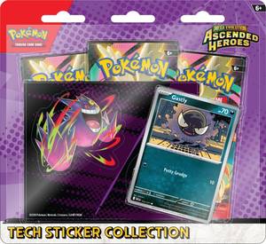 lot 13624 image: Pokemon TCG Mega Evolution Ascended Heroes Tech Sticker Collection - Gastly, 3 Pieces - Retail $53