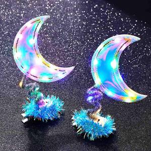lot 13634 image: JAKAWIN Light Up Moon Hair Clips LED Costume Hair Barrette Glowing Hair Accessories for Women (2 PCS) - Retail $7