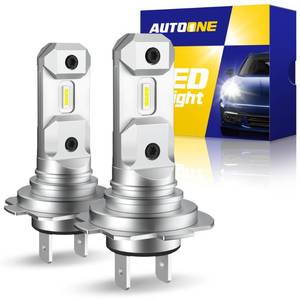lot 13645 image: AUTOONE H7 LED Light Bulbs, 11 Mini Size, 50,000LM Brightness, No Flicker 6500K Cool White, Easy 3 Min Plug and Play, IP68 Rated, Long Lifespan, 2 PCS - Retail $30