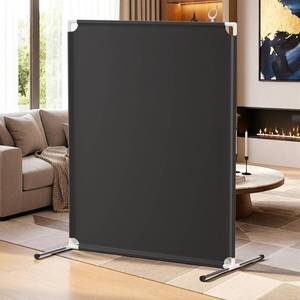 lot 13655 image: Room Divider for Privacy Protection - Single Panel Privacy Screen for Room Separation, 75.6in x 60in Portable Room Partition for Bedroom Office Dorm, Freestanding Divider Easy to Install Black - Retail $35