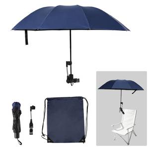 lot 13656 image: Nalanzhou 47in Beach Chair Umbrella with 360° Adjustable Clamp(1, Ink Blue) - Retail $27