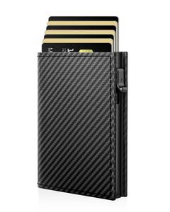 lot 13673 image: RFID Wallet for Men with Smart Pop Up Card Holder, Slim Minimalist Trifold Front Pocket Wallet with Metal Case ID Window Cash Slot & Magnetic Closure, 9-11 Cards 10 Bills Capacity, Gift for Men - Retail $37