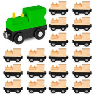 lot 15350 image: Halloscume 30 Pcs Unfinished DIY Wooden Trains Magnetic Unpainted Wooden Train Cars Toys for Railway Paint Project, Birthday Party Decorations Back to School Crafts Gifts Supplies (Classic) - Retail $37