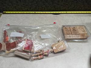 lot 416 image: Stampin Up Rubber Stamp Sets Lot 2004 Wood Mounted Decorative