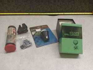 lot 427 image: Golf Accessories Lot Ball Washer Ball Pickup Markers Towel
