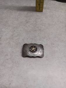 lot 435 image: Nocona Star Belt Buckle with Scrollwork Design