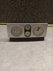 lot 444 image: Weather Station Clock with Barometer and Thermometer Gauges