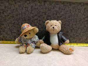 lot 451 image: Toys House Teddy Bear Lot 2 Plush Dolls with Accessories