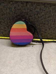lot 453 image: Rainbow Striped Crossbody Bag with Black Strap