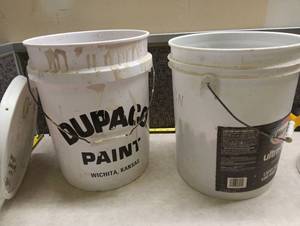 lot 492 image: DuPaco Paint 5 Gallon Buckets with spent shotgun shells inside