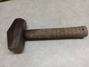lot 502 image: Wood Mallet with Wood Handle Approximately 12 inches