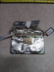 lot 544 image: bebe Silver Metallic Crossbody Bag with Shoulder Strap