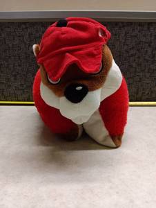 lot 551 image: Stuffed Plush Animal Red White Brown Character Toy