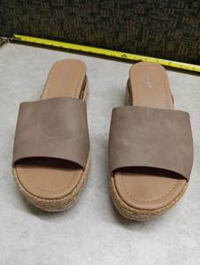 lot 564 image: SODA Slide Sandals with Espadrille Platform Sole