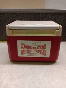 lot 586 image: Coleman Cooler 1995 Congratulations We Did It Together Safety Award